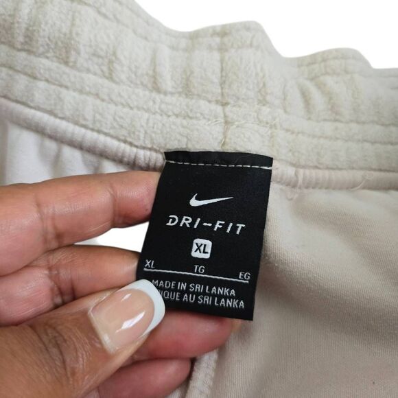 Nike Sweatpants Women's XL Ivory Beige Dri-Fit Fleece Drawstring Running Gorpcor - Picture 5 of 6